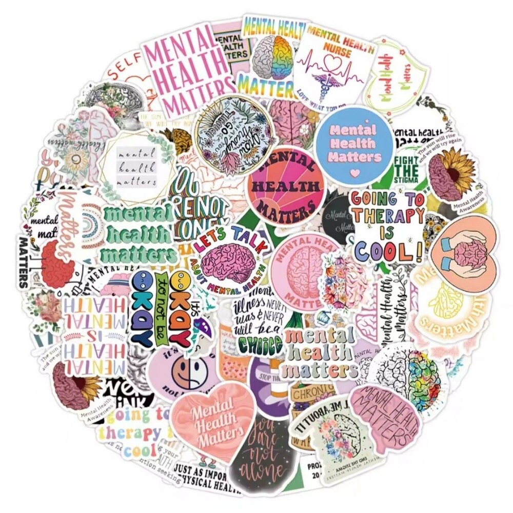 104-Pcs. Mental Health Awareness Stickers